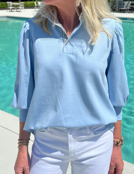 Balloon Sleeve Stripe Blouse