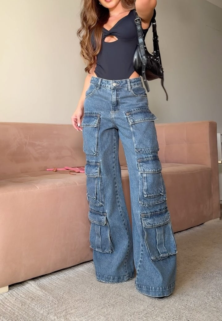 Vintage Multi-Pocket Jeans