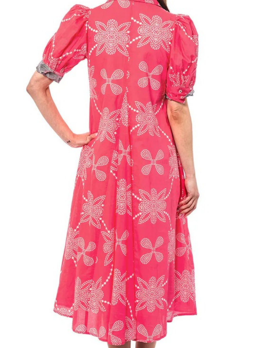 V-Neck Puff Sleeve Dress