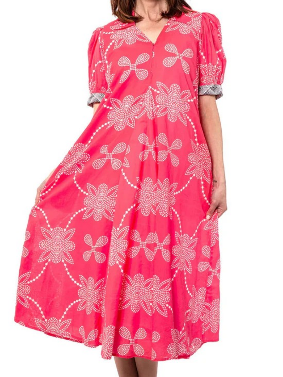 V-Neck Puff Sleeve Dress