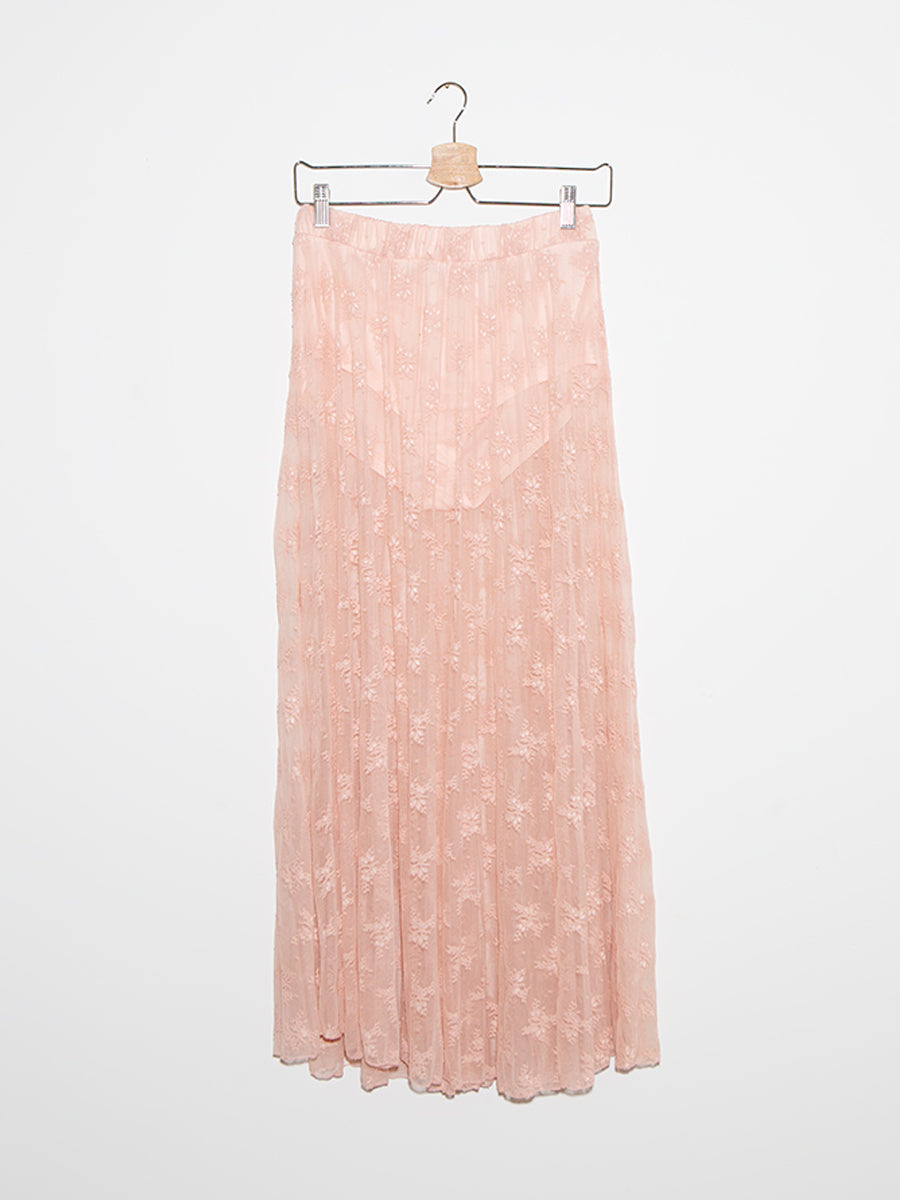 High Neck Puffed Sleeve Lace Two Pieces Dress