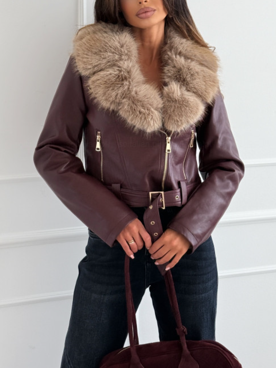 Plush Leather Biker Jacket