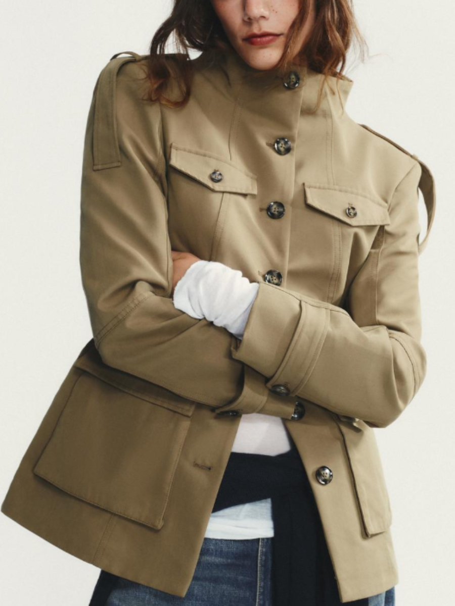 Slim Fit Button Jacket