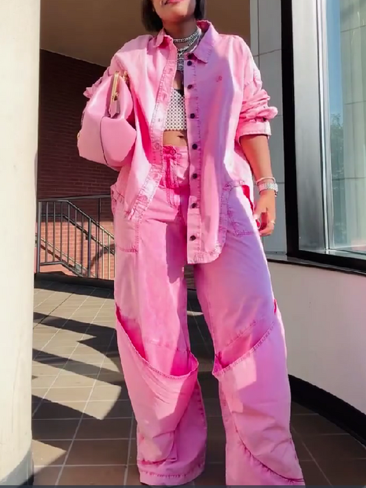 Pink Denim Suit