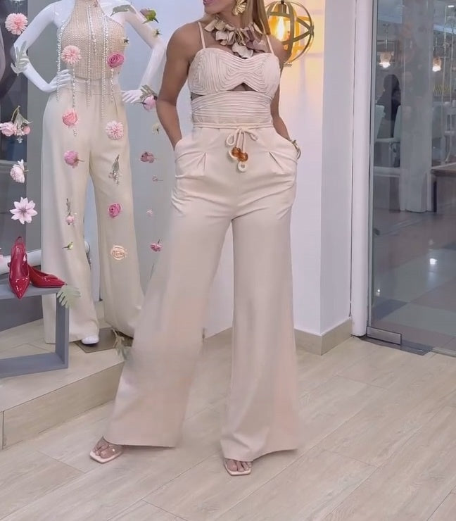 Minimalist Strapless Wide-Leg Pants Two-Piece Set