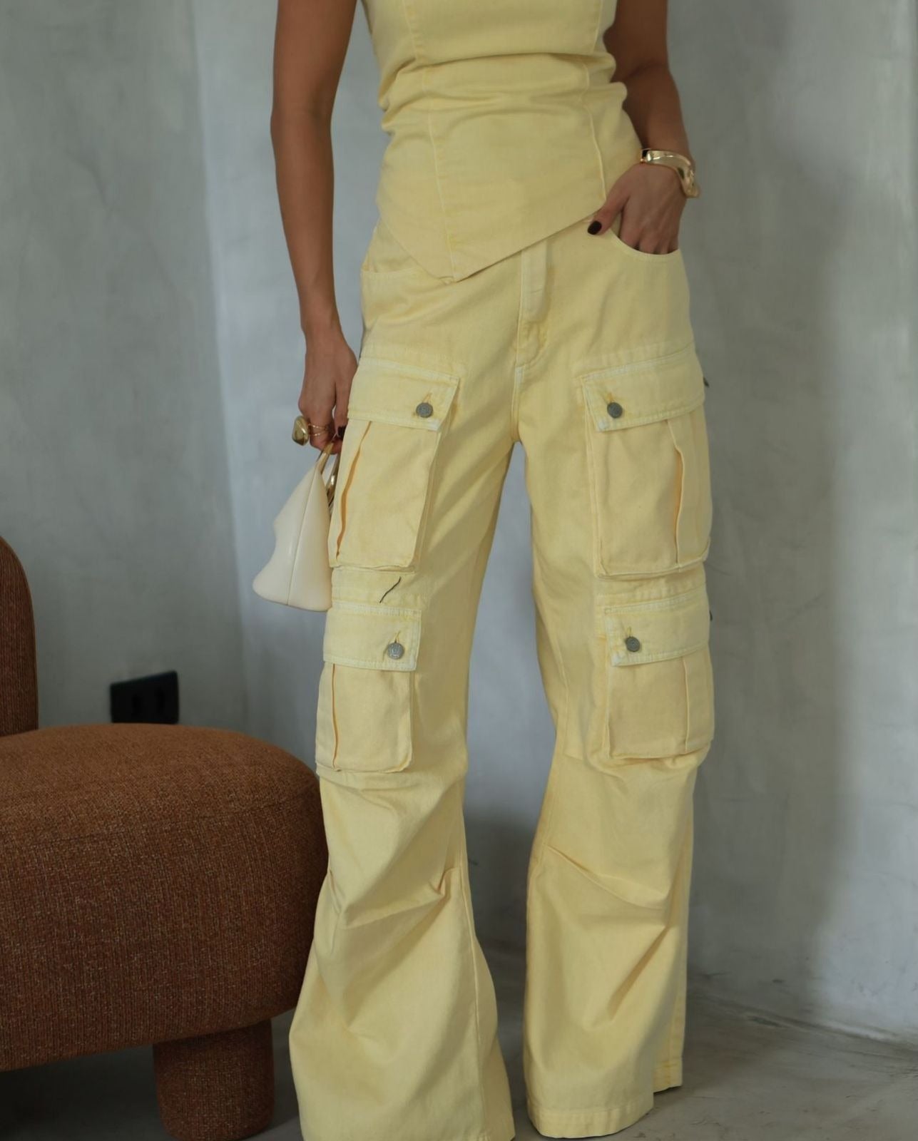 Solid-color Casual Cargo Pants