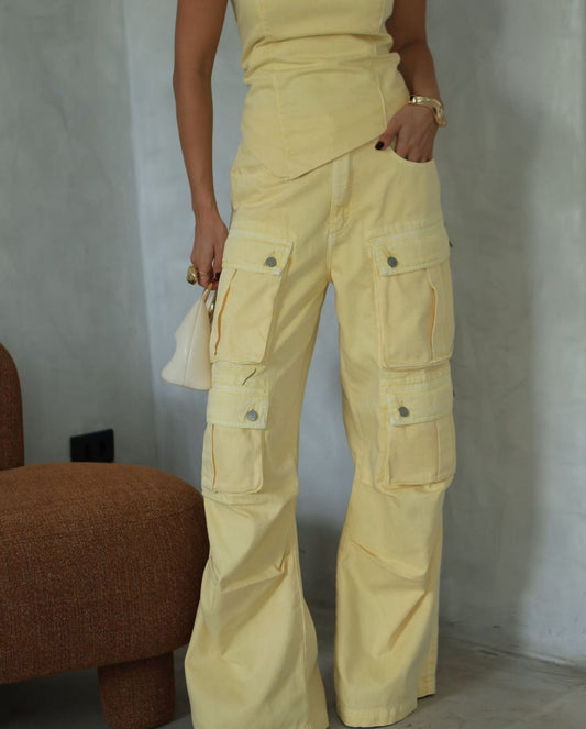 Solid-color Casual Cargo Pants