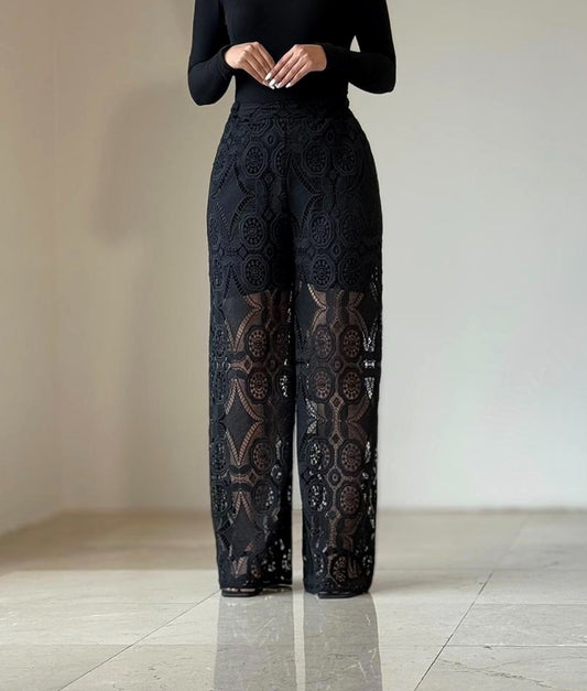 Party Hollow Lace Pants
