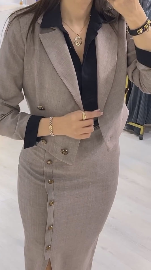 Minimalist Blazer And Skirt Suit