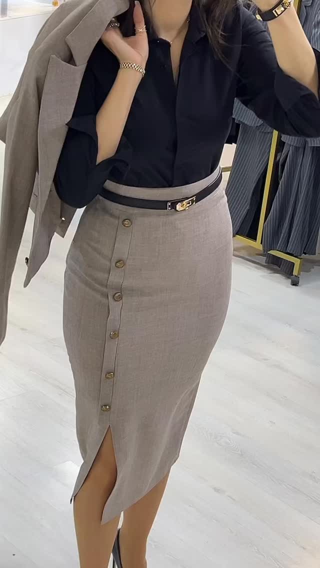 Minimalist Blazer And Skirt Suit