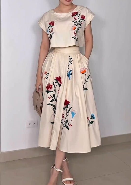 Floral Embroidery Suit
