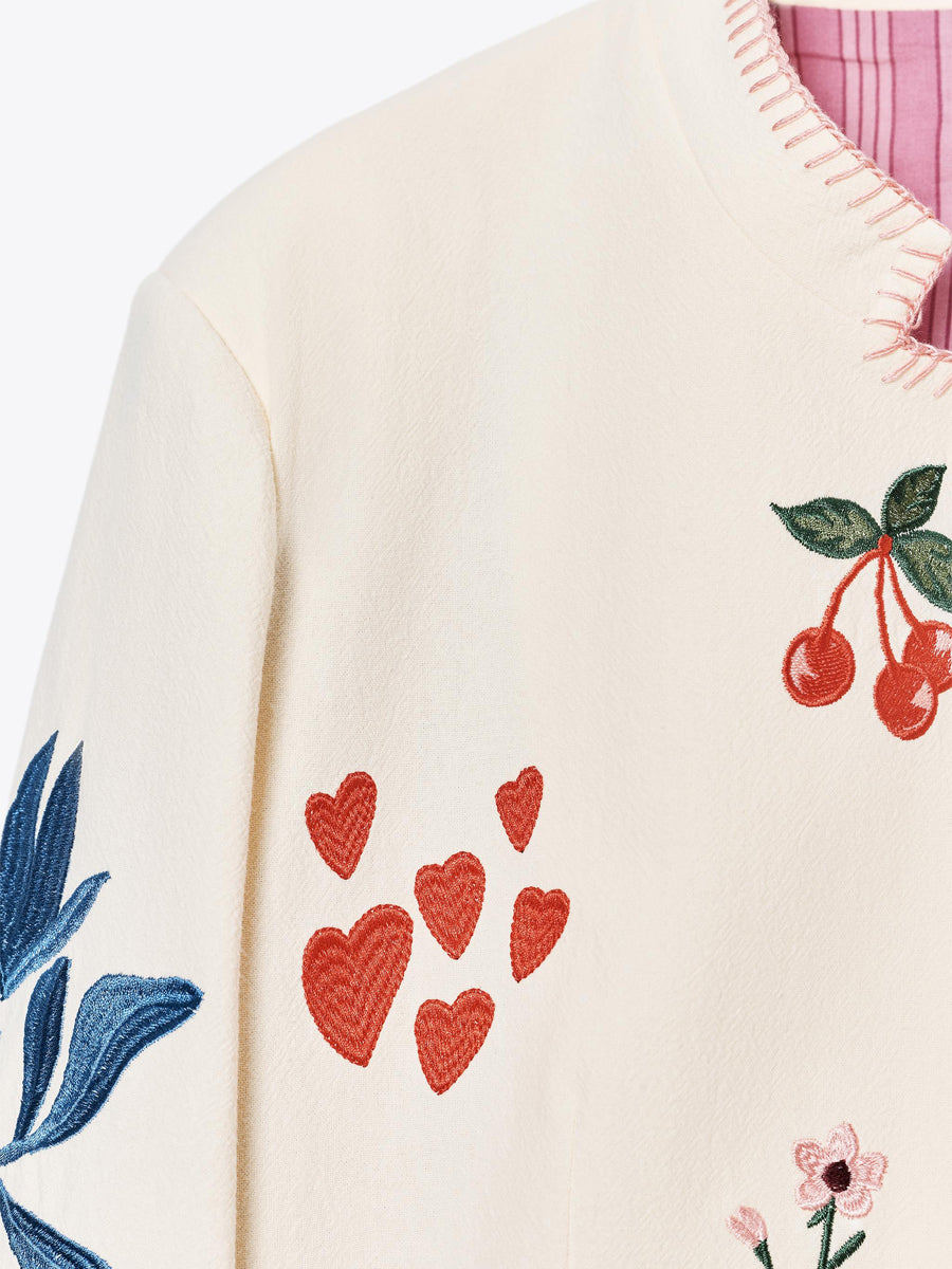 Casual Embroidered Short Jacket