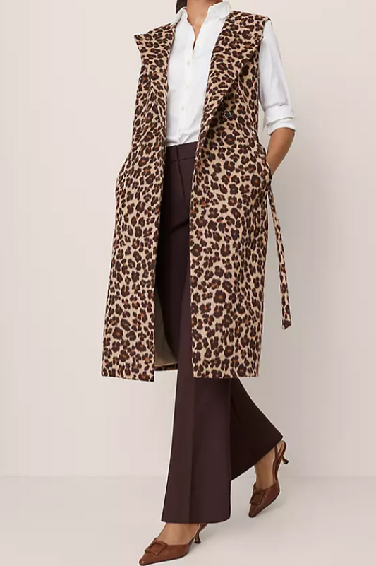 Leopard Long Vest Jacket