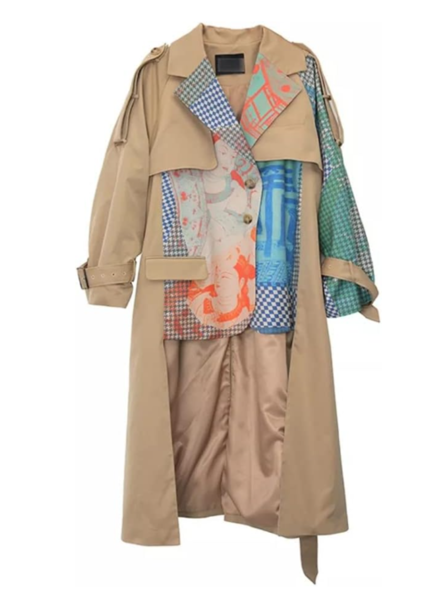 Stitching Waist Windbreaker