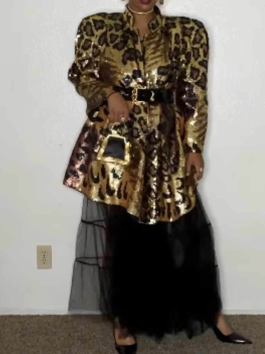 Sequined Long Jacket