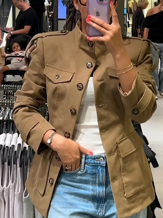 Slim Fit Button Jacket